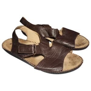 Naturalizer Scout Sandals Flats Womens Size 8.5M Slingback Leather Hook & Loop